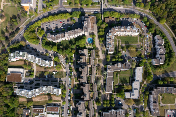 istock Apartment buildings from above 1823308229