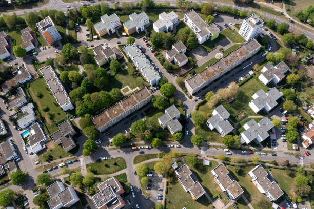 istock Apartment buildings, aerial view 1823325191