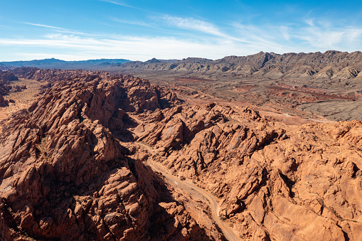The stunning beauty of Valley of Fire National Monument and Logandale Trail area from above