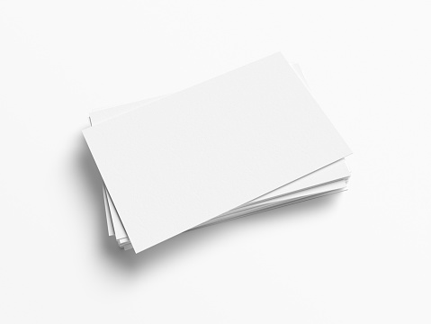 Stack of business cards on White Background