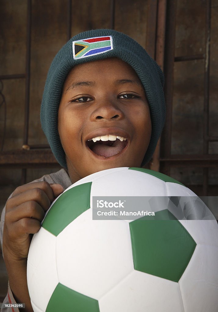 Fã de futebol da África do Sul-Africana - Foto de stock de Afro-americano royalty-free