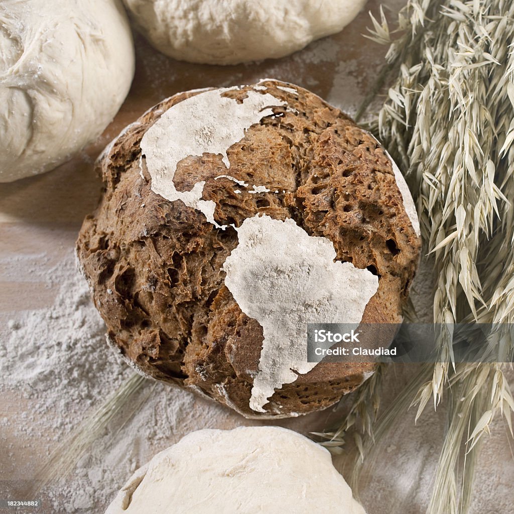 Brot mit amerikanischen Karte - Lizenzfrei Globus Stock-Foto