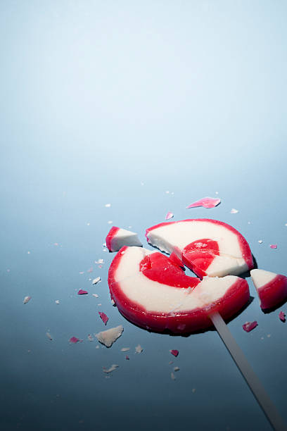 istock Broken heart lollipop. Love Hurt Pain Valentine's day Candy 182346662
