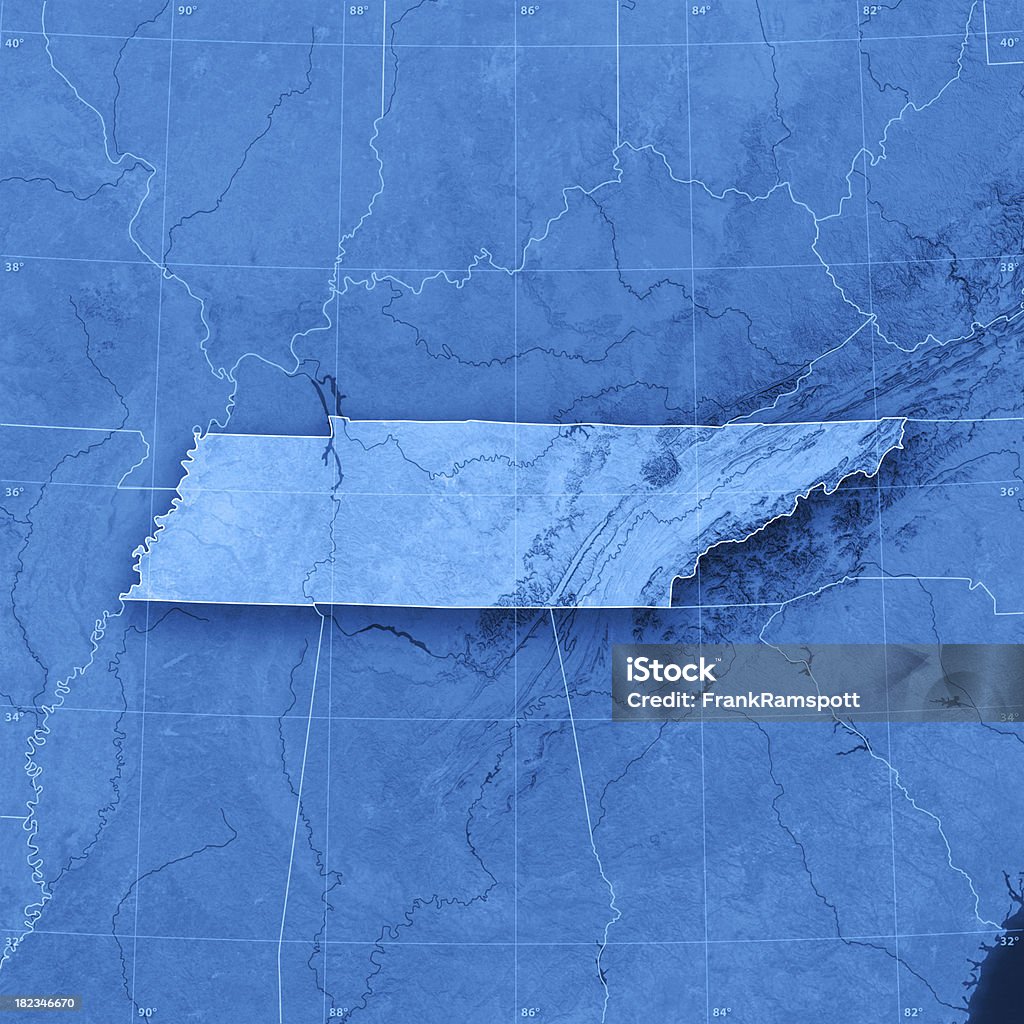 テネシー Topographic マップ - テネシー州のロイヤリティフリーストックフォト