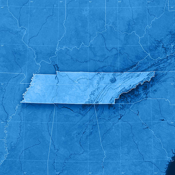 Tennessee Topographic Map stock photo