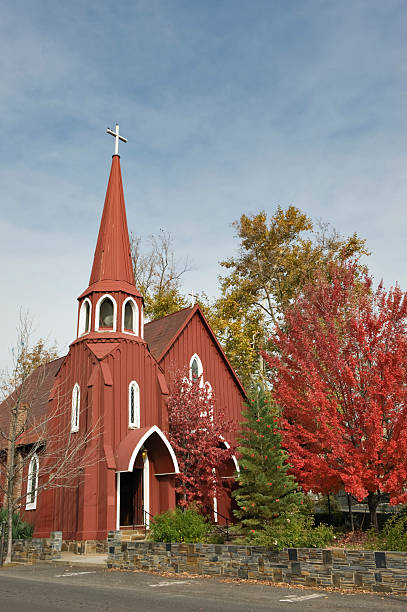 istock Red Church in Sonora California 182347055