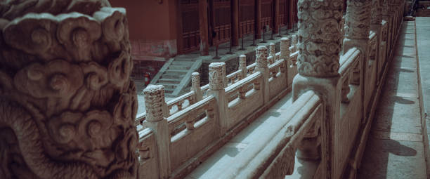 drache in verbotene cith, peking, china - ming china forbidden city emperor stock-fotos und bilder