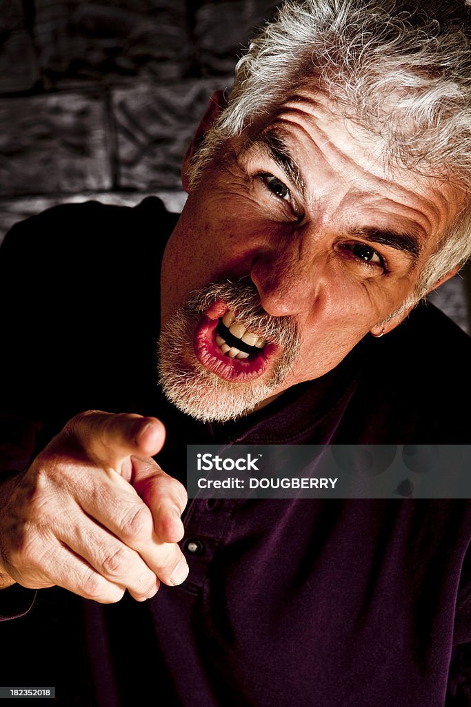 남자 손가락 가리키기 - 로열티 프리 50-54세 스톡 사진