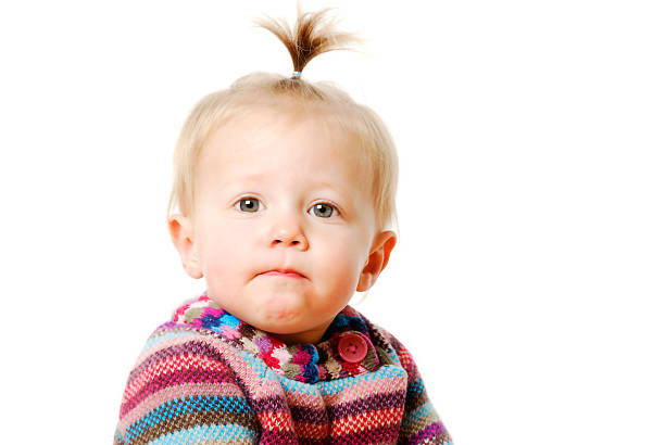 Baby Girl With Cute Hair stock photo
