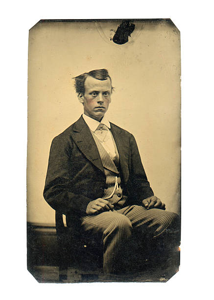 istock Victorian Young Man - Old Tintype Photograph 182353074