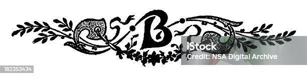 Принт Декорации Буква B — стоковая векторная графика и другие изображения на тему XIX век - XIX век, Алфавит, Без людей