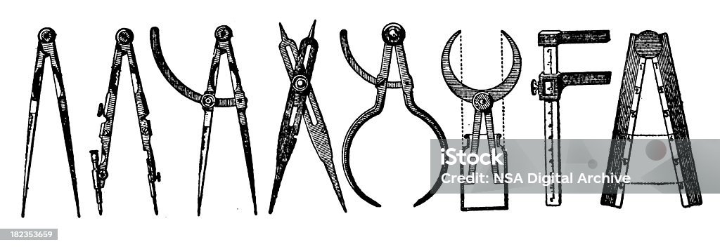 1850 Tools Drawing Drawing Tools Antique Design Illustrations Stock Illustration ...