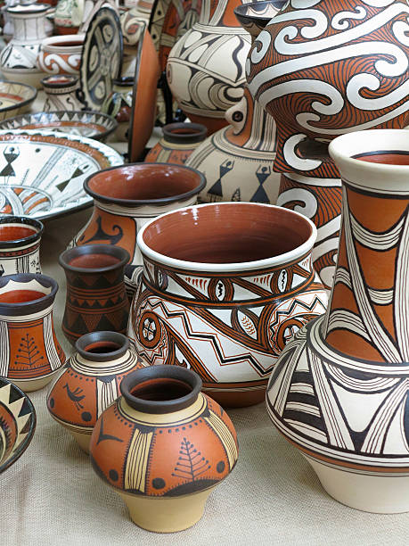 istock Colorful designed clay pottery ceramic vases 182353766