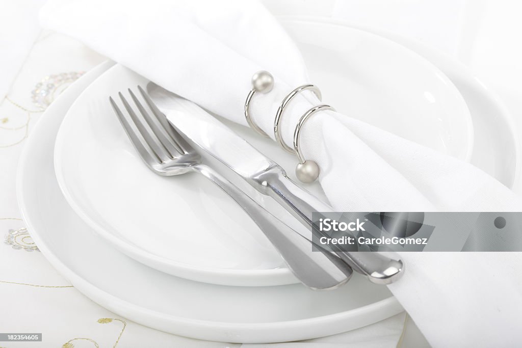 Branco Elegante celebração Pôr a Mesa - Royalty-free Comida e Bebida Foto de stock