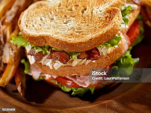 Sándwich Caliente Con Papas Fritas Foto de stock y más banco de imágenes de Bocadillo Club - Bocadillo Club, Bocadillo, Macrofotografía