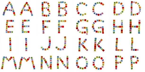 istock The alphabet built in illuminated cubes A-P 182355212