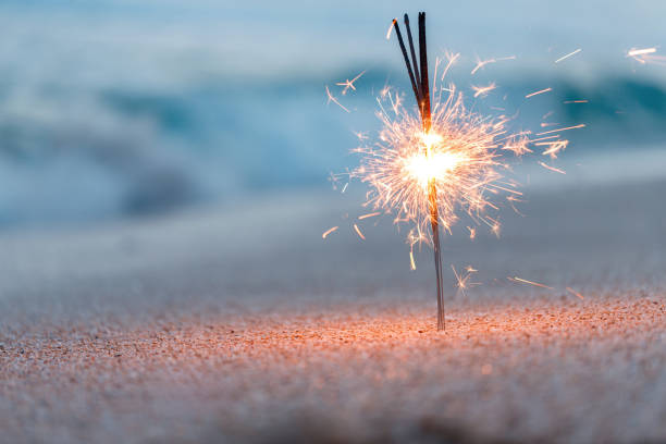 istock Bengal lights on the beach near ocean 1823554382