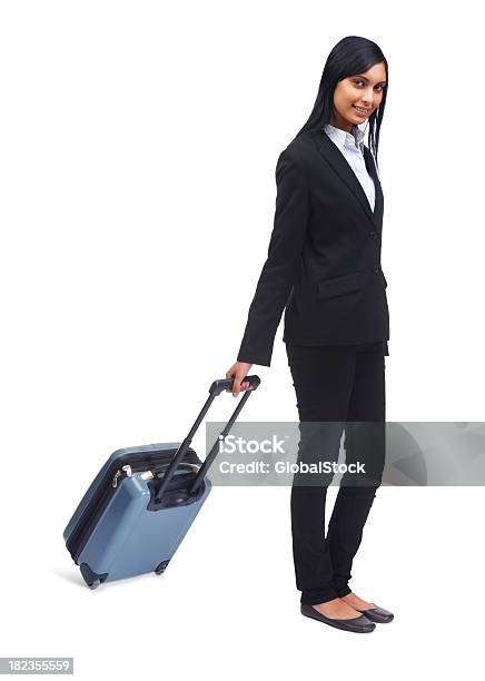 Joven Mujer De Negocios Hablando Con Bolsa De Transporte Foto de stock y más banco de imágenes de 20 a 29 años