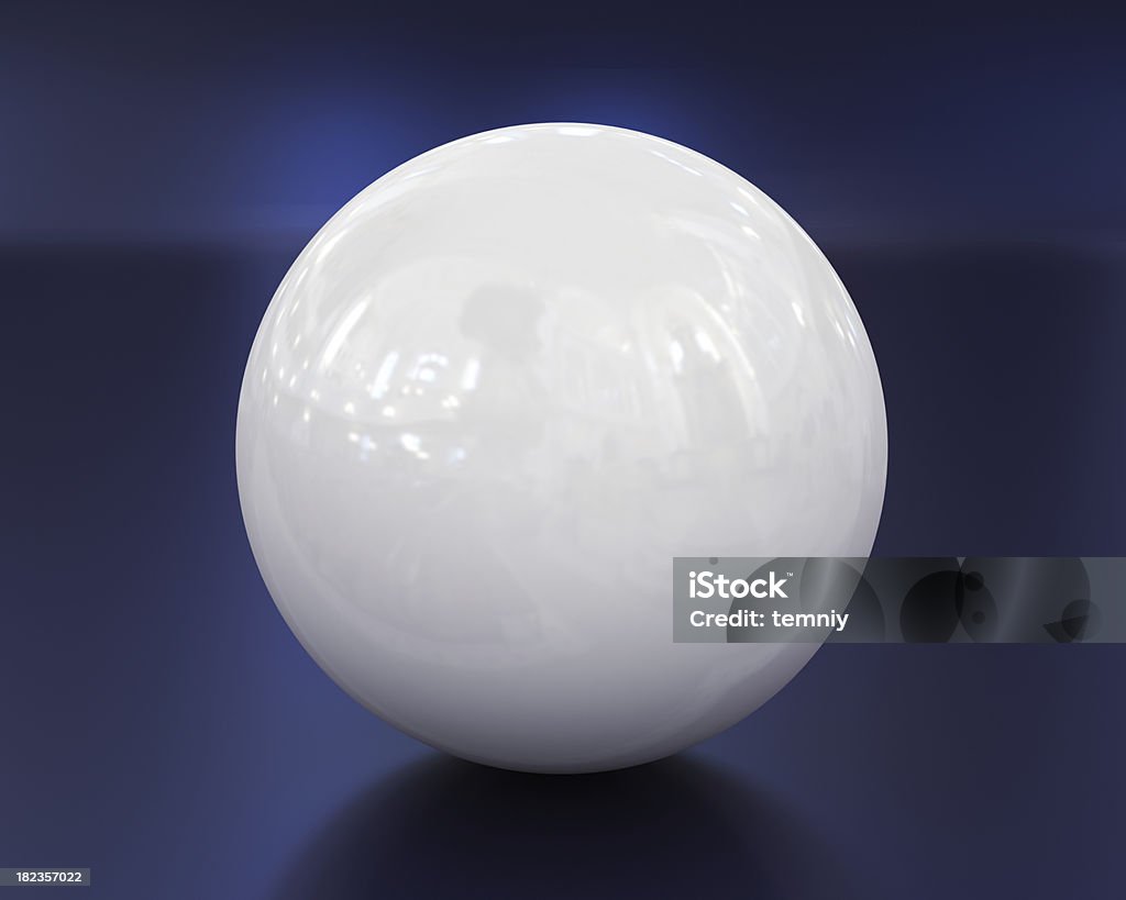 Bola branca em azul - Foto de stock de Bola royalty-free