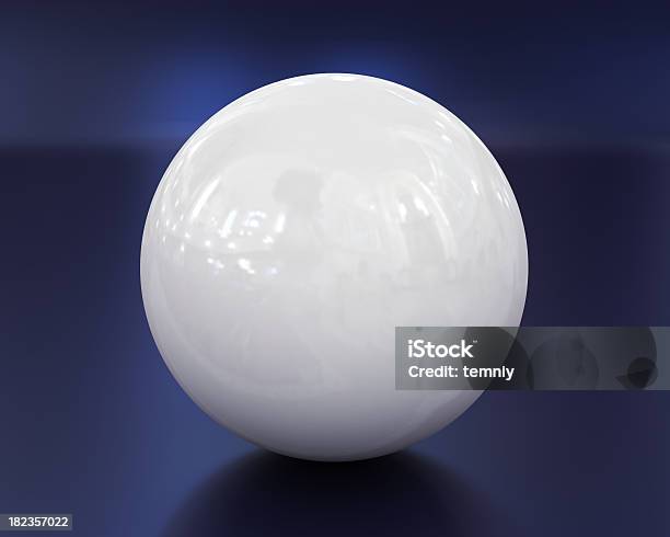 Foto de Bola Branca Em Azul e mais fotos de stock de Bola - Bola, Branco, Tridimensional
