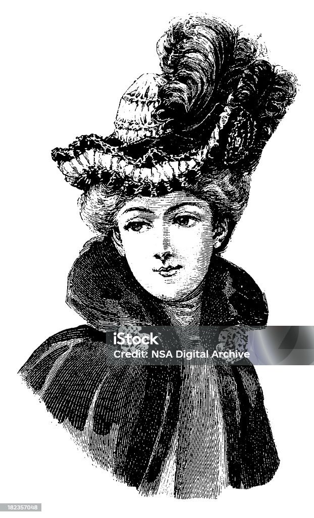 Design Antique de style victorien femme/Illustrations - Illustration de Visage libre de droits