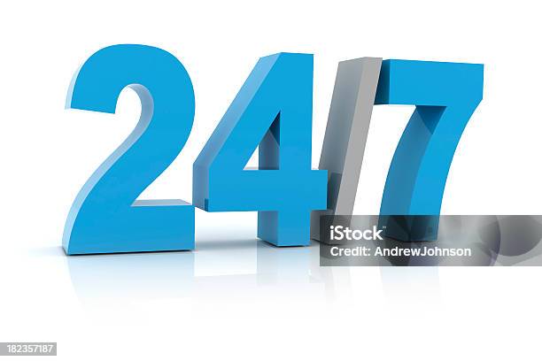 24 Hours 7 Days A Week Stock Photo - Download Image Now - 24-7, Business, Clock Face