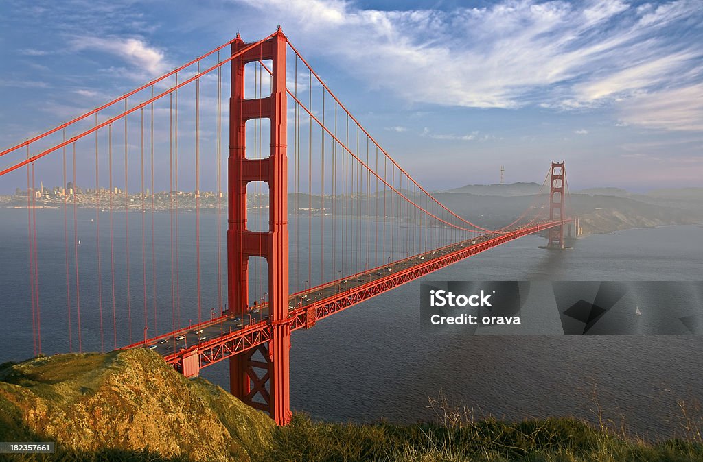 Le Golden Gate Bridge en fin d'après-midi, San Francisco, Californie - Photo de Acier libre de droits