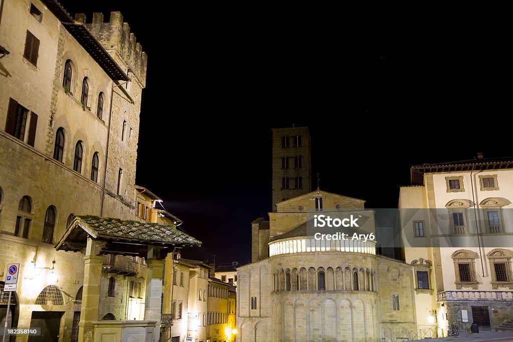 Arezzo bei Nacht, Campo Grande (Toskana, Italien - Lizenzfrei Architektonisches Detail Stock-Foto