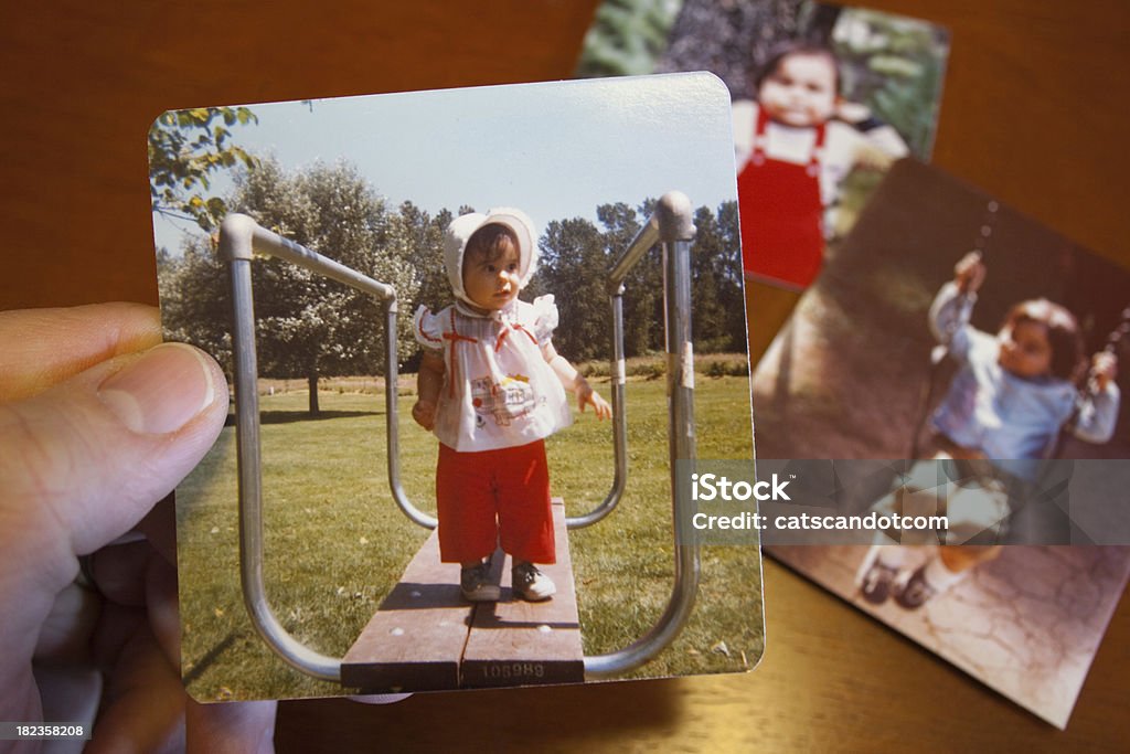 Vintage foto de jovem Rapariga no Parque playset - Royalty-free 2-3 Anos Foto de stock