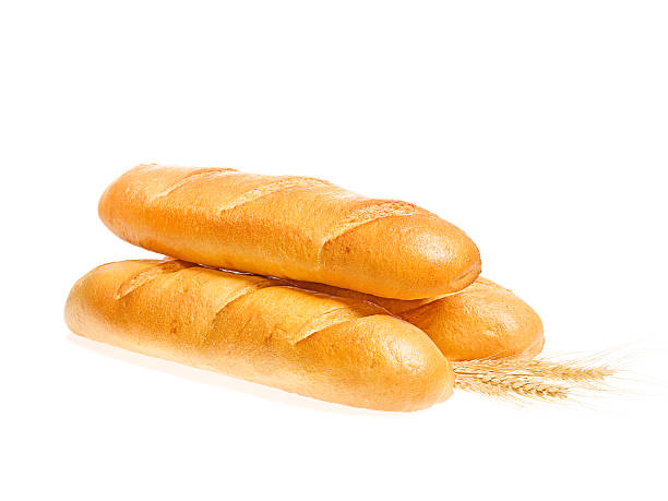 Baguettes with wheat stock photo
