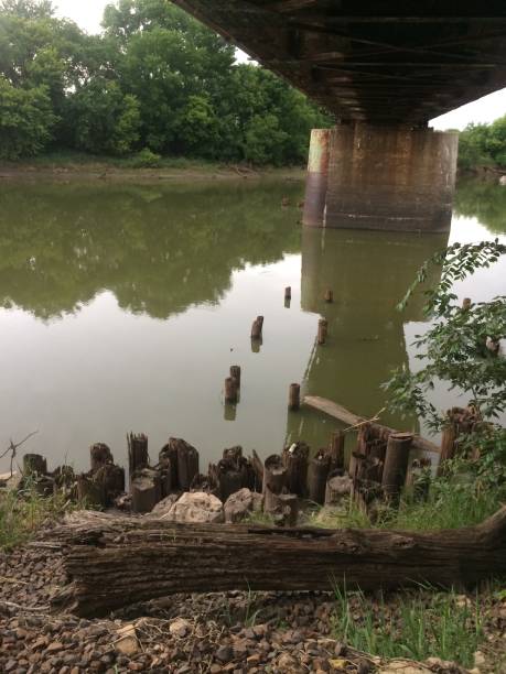istock River Under an Old Train Bridge in Manhattan, Kansas 1823598229