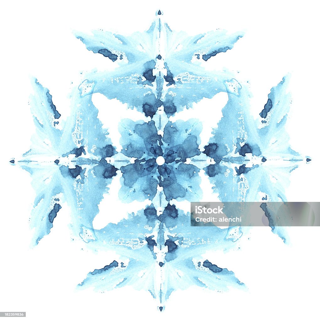 Schneeflocke aus Impressum Aquarell Ort. - Lizenzfrei Kaleidoskop - Muster Stock-Foto