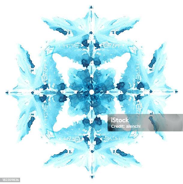 Schneeflocke Aus Impressum Aquarell Ort Stockfoto und mehr Bilder von Kaleidoskop - Muster - Kaleidoskop - Muster, Schneeflocke - Schneekristall, Aquarell
