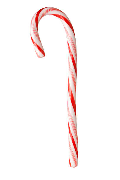 istock Single Christmas Candy Cane Isolated on White Background 182360032
