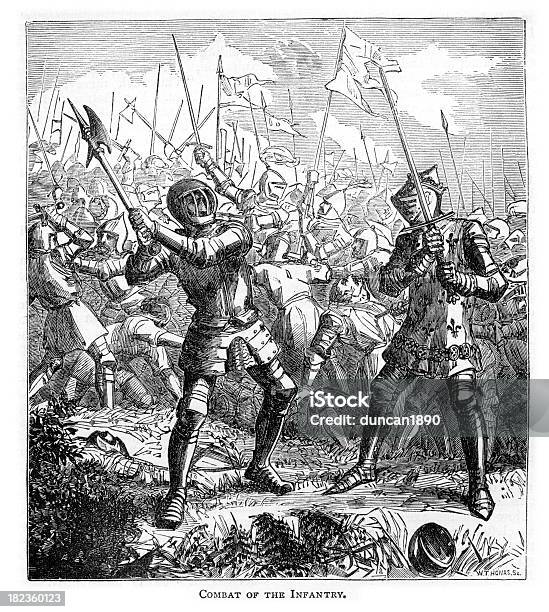 Średniowieczny Bitwa - Stockowe grafiki wektorowe i więcej obrazów Wojna stuletnia - Wojna stuletnia, Bitwa, Konflikt