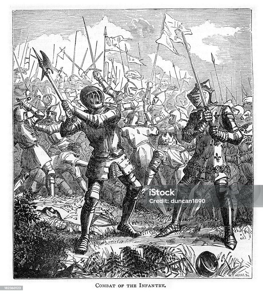 Batalha Medieval - Royalty-free Guerra dos Cem Anos Ilustração de stock