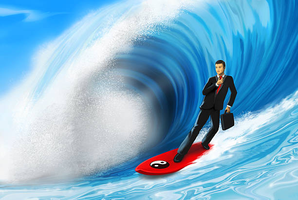 surfing in a business suit