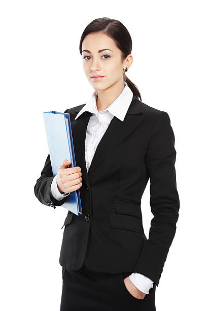 Beautiful female executive smiling stock photo