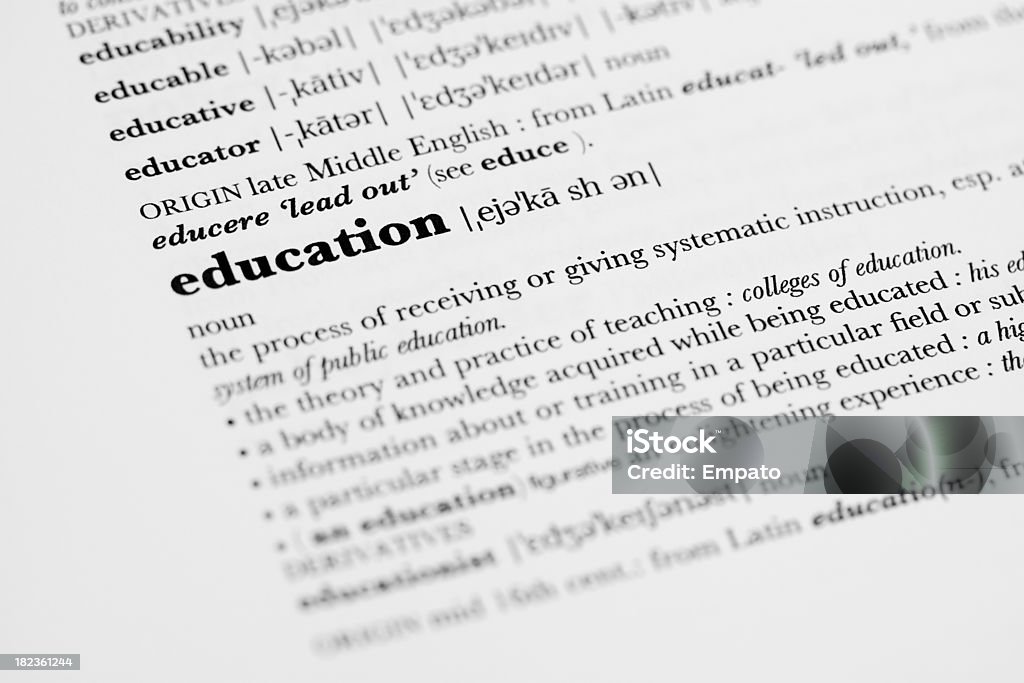 Définition de Dictionnaire-à l'éducation. - Photo de Abstrait libre de droits