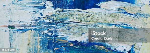 Photo libre de droit de Abstrait Bleu Peint Art Arrièreplans banque d'images et plus d'images libres de droit de Peinture à l'huile - Image peinte - Peinture à l'huile - Image peinte, Abstrait, Action painting