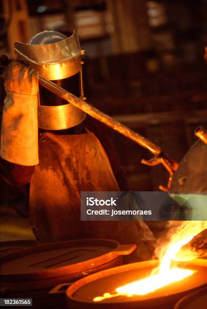 Working In A Foundry Stock Photo - Download Image Now - Foundry, Alloy, Automobile Industry