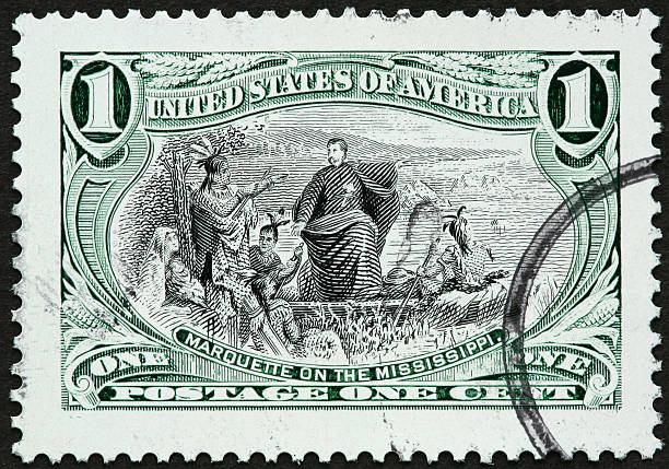 Close-up on approval of a United States permanent resident (green card) with small American flag