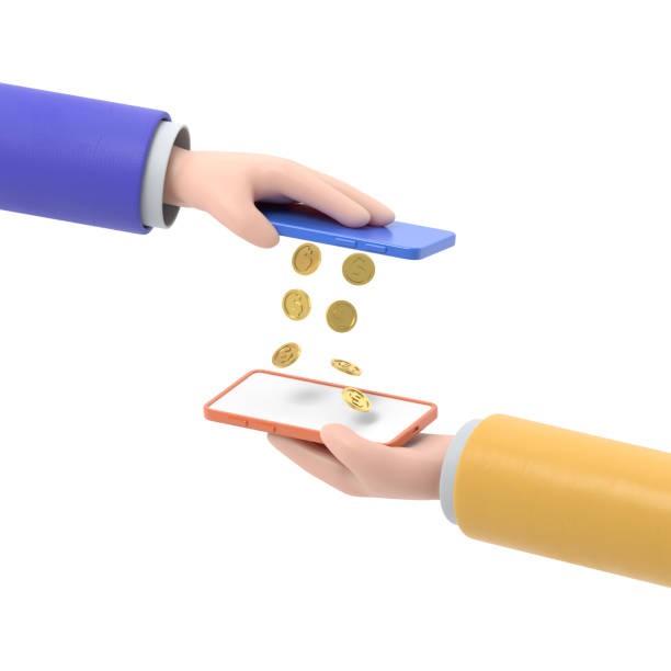 istock Mobile payment money transfer flat 3d isometry isometric financial transaction concept web 3d illustration. Coin drop raining from one smart phone to another. Creative people collection. 1823617974