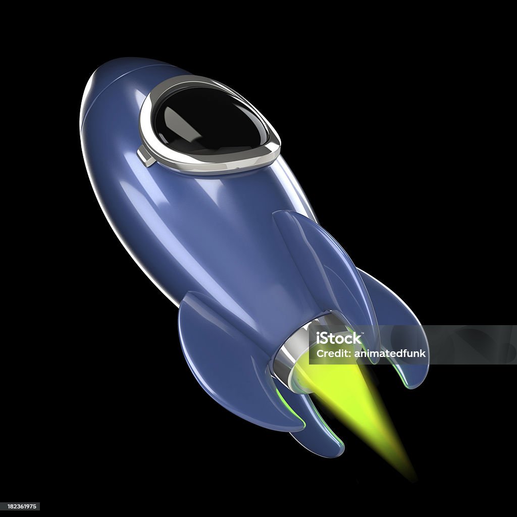 복고풍 로켓 블루 - 로열티 프리 3차원 형태 스톡 사진