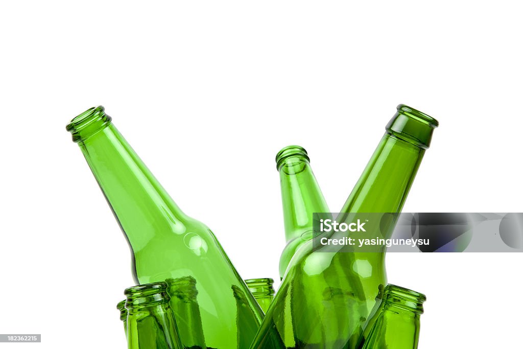 Beer Bottle Series St.Patrick's Day Green Beer Bottle Series Drinking Glass Stock Photo