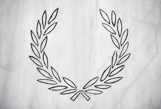 Laurel wreath made of dried branches and leaves isolated on a white background