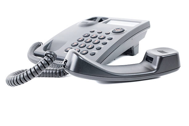 istock Black Business Telephone Off The Hook Isolated on White Background 182363284