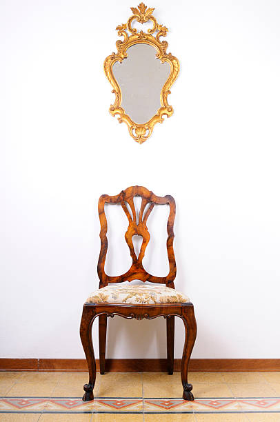 istock Old Gold Mirror and Vintage Chair 182363976
