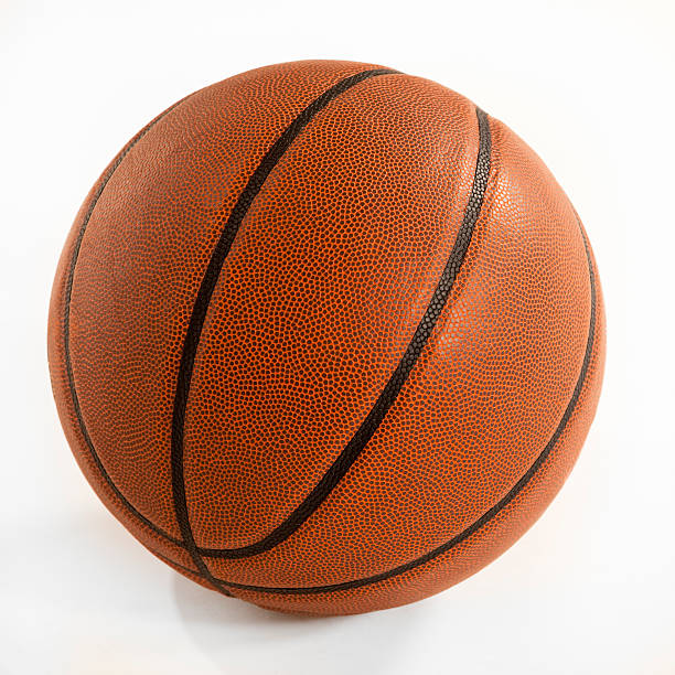 Clipping path of a basketball isolated on white background stock photo
