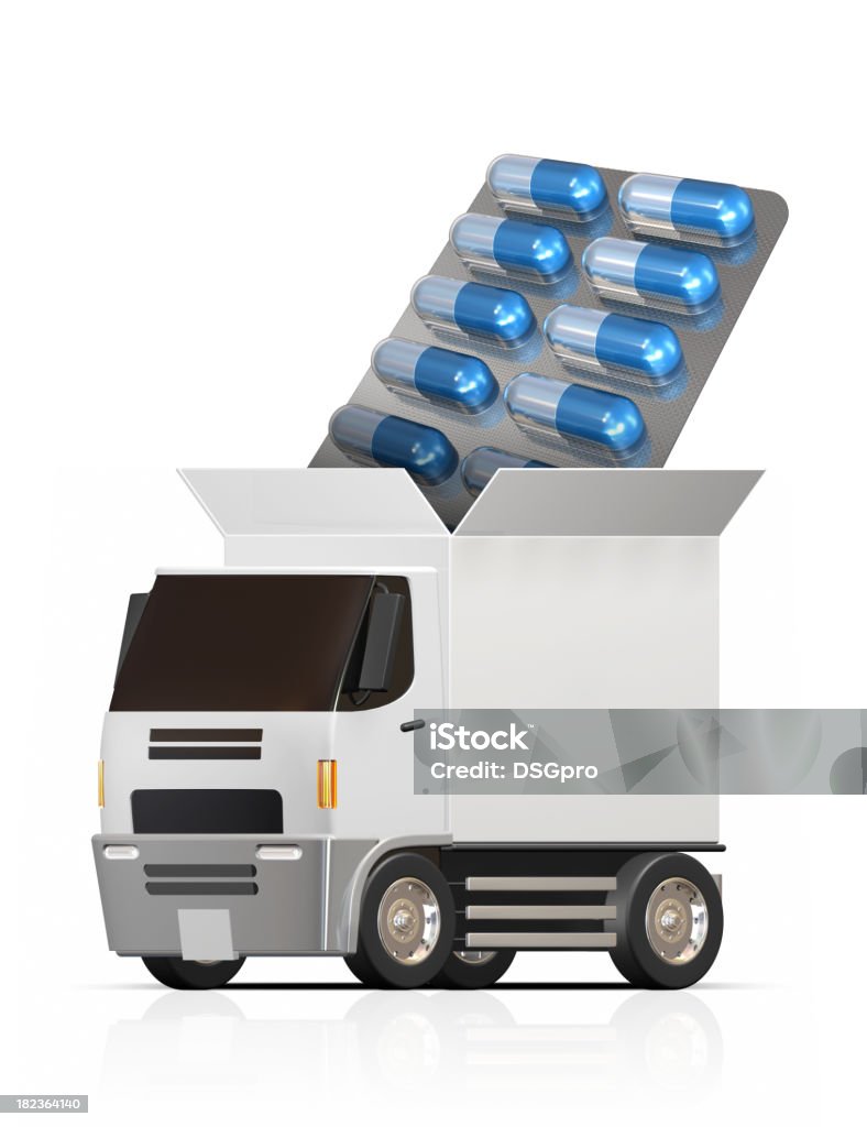 Farmacia di spedizione - Foto stock royalty-free di Trasporto-merci